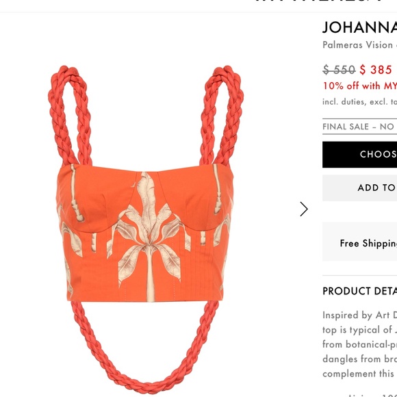 LASTCHANCE- 3/29 only Johanna Ortiz palmeras vision top/skirt set/size 0/2 *MINT - Picture 4 of 16